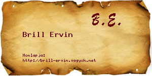 Brill Ervin névjegykártya