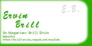 ervin brill business card